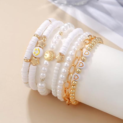 Shining Diva Fashion 7Pcs Combo Latest Stylish Beach Surfer Bracelets Set