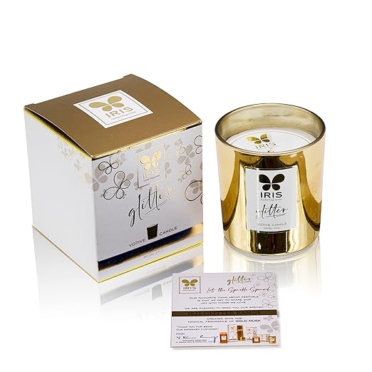 IRIS Gold Glass Votive Single Pack